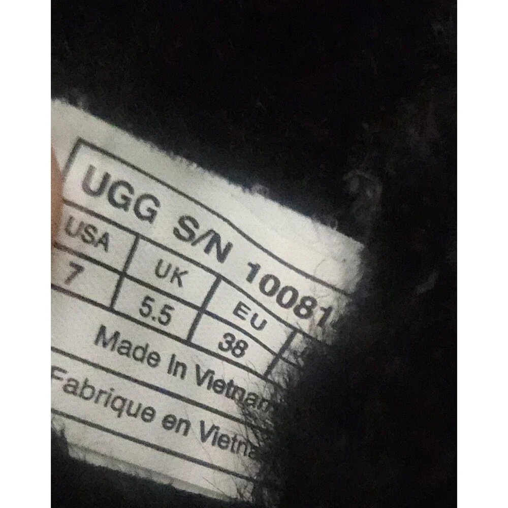 UGG Amelie 1008148 Swarovski Crystal Triple Bow Tall Boots Black Womens 7 Rare